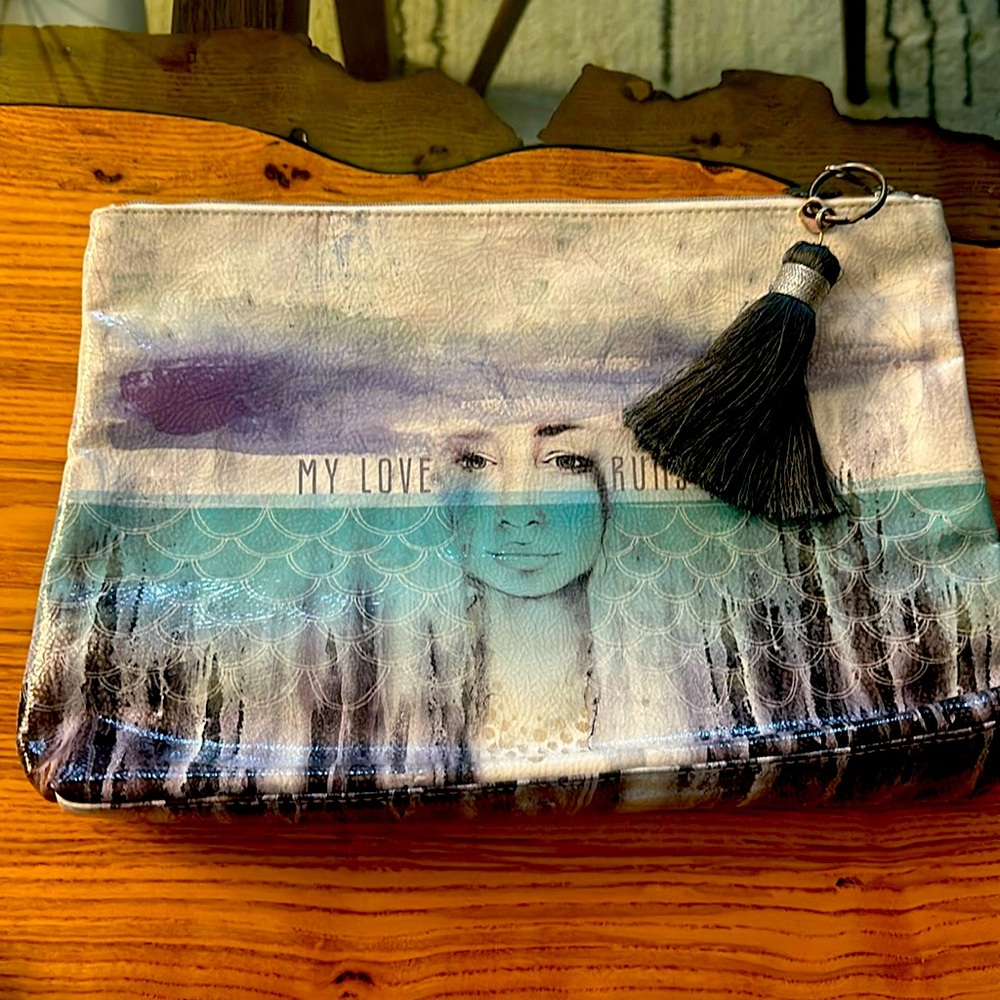 Papaya oversized clutch or pouch for travel